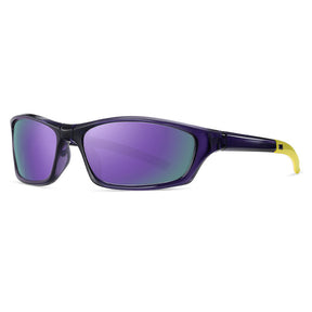 Techsuit Bike Glasses (24101), for Cycling and Sport Outdoor Activities, Polarized, Unisex, Negru / Purple