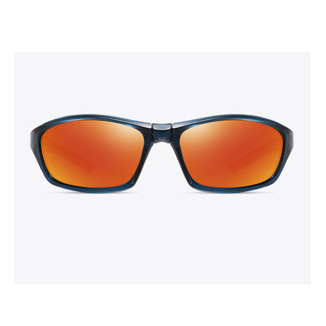 Techsuit Bike Glasses (24101), for Cycling and Sport Outdoor Activities, Polarized, Unisex, Gun / Albastru