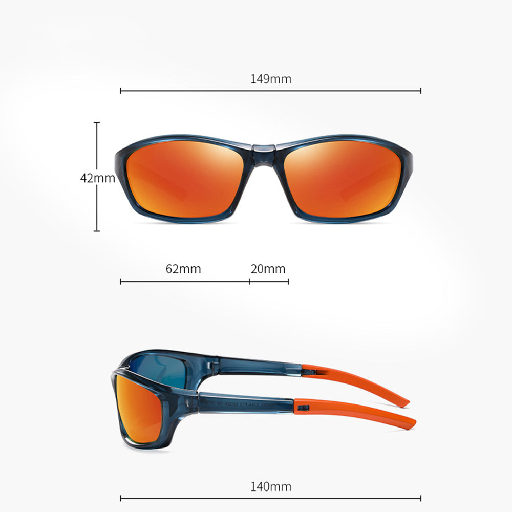 Techsuit Bike Glasses (24101), for Cycling and Sport Outdoor Activities, Polarized, Unisex, Albastru / Light Blue