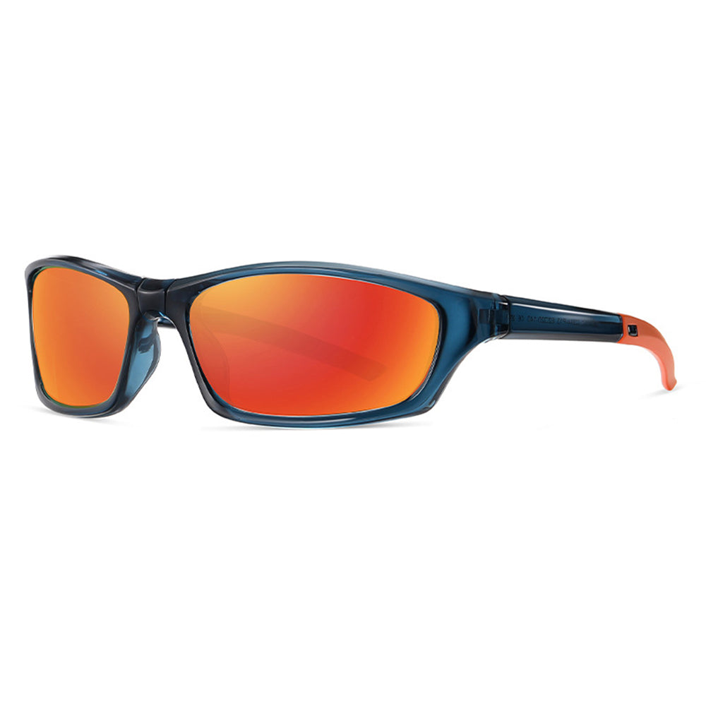 Techsuit Bike Glasses (24101), for Cycling and Sport Outdoor Activities, Polarized, Unisex, Negru / Orange