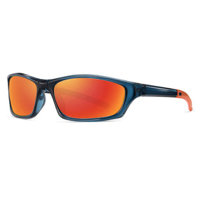 Techsuit Bike Glasses (24101), for Cycling and Sport Outdoor Activities, Polarized, Unisex, Negru / Orange