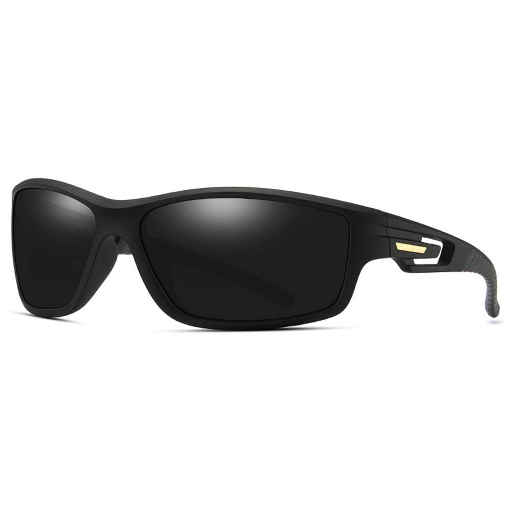Techsuit Bike Glasses (201910), for Cycling and Sport Outdoor Activities, Polarized, Rectangular, Unisex, Negru
