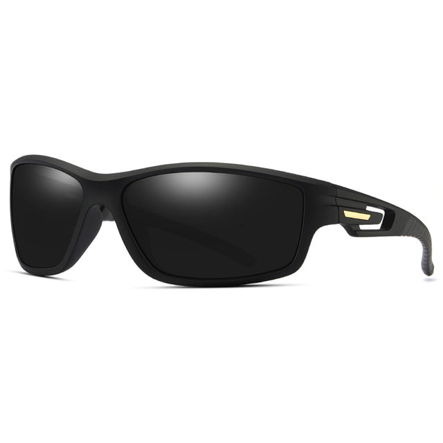 Techsuit Bike Glasses (201910), for Cycling and Sport Outdoor Activities, Polarized, Rectangular, Unisex, Negru