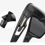 Techsuit Bike Glasses (201910), for Cycling and Sport Outdoor Activities, Polarized, Rectangular, Unisex, Negru