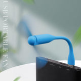 Techsuit Mini USB Fan (TUF1), Portable, Flexible, Bendable, 5V, Albastru