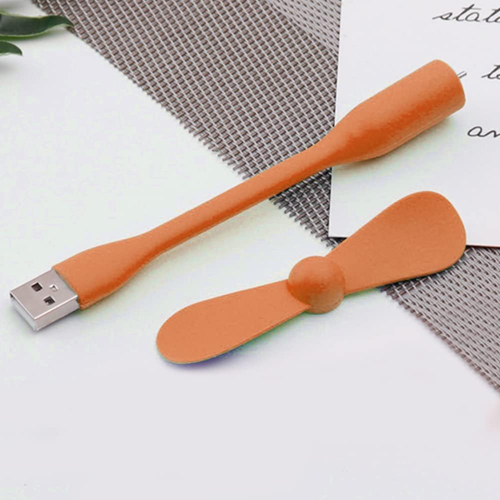 Techsuit Mini USB Fan (TUF1), Portable, Flexible, Bendable, 5V, Portocaliu