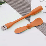Techsuit Mini USB Fan (TUF1), Portable, Flexible, Bendable, 5V, Portocaliu
