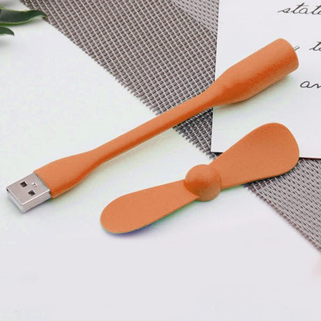 Techsuit Mini USB Fan (TUF1), Portable, Flexible, Bendable, 5V, Portocaliu