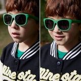 Techsuit Sunglasses Polarised (8306-C14), for Babies, Square Shape, with Strap, Negru / Red