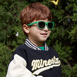 Techsuit Sunglasses Polarised (8306-C14), for Babies, Square Shape, with Strap, Negru / Red