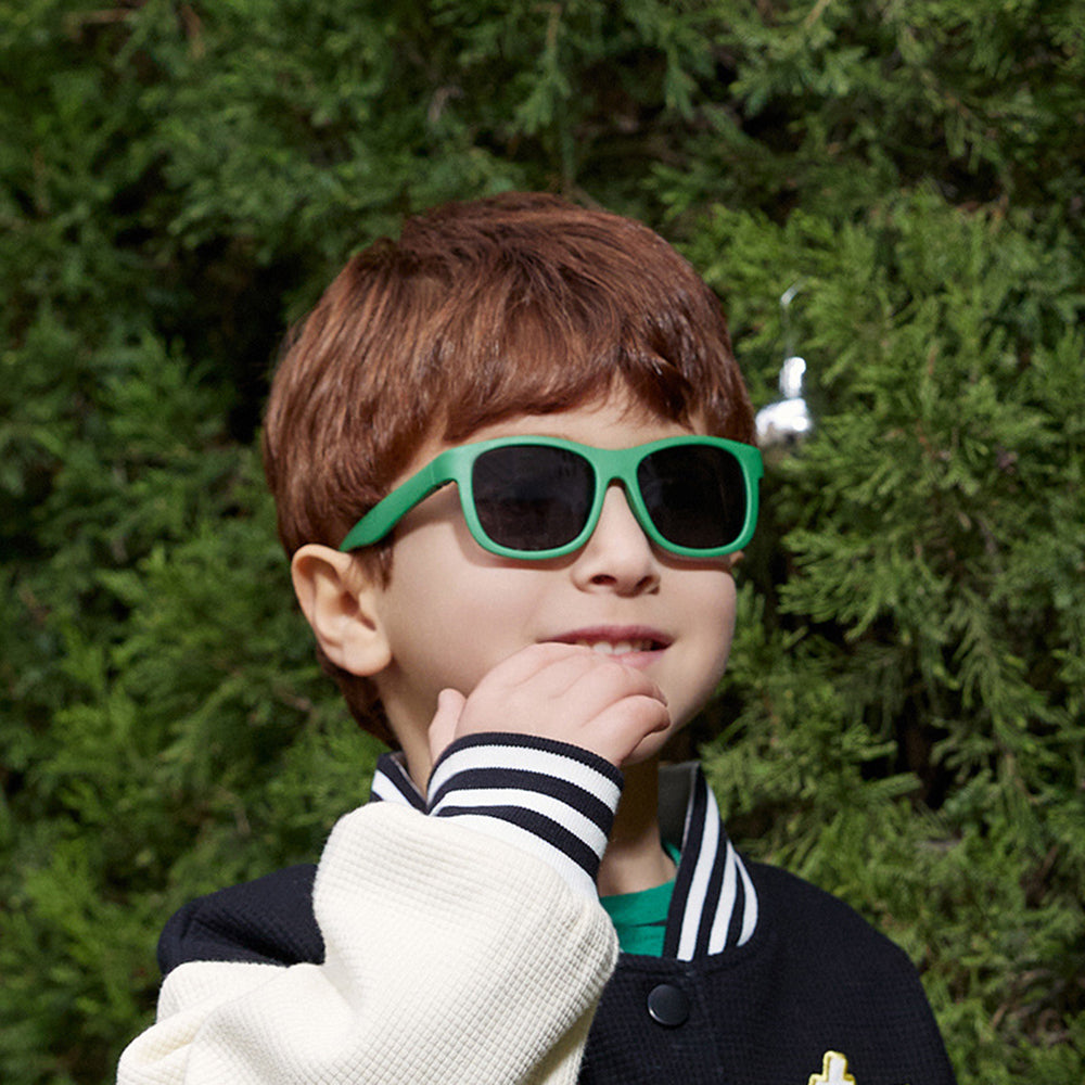 Techsuit Sunglasses Polarised (8306-C14), for Babies, Square Shape, with Strap, Negru / Red