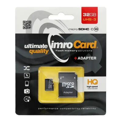 IMRO microSD memóriakártya 32GB / 64GB / 128GB 100MB/s 10-es osztály UHS 3 SD adapterrel