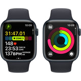 Apple Watch Series 9 GPS, Carcasa Midnight Aluminium 45mm, Midnight Sport Band - M/L