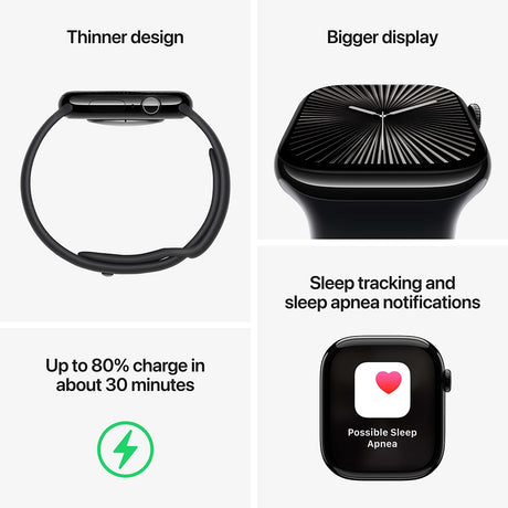 Apple Watch Series 10 GPS, Silver Aluminiumtok 46mm, Blue Cloud Sport Loop