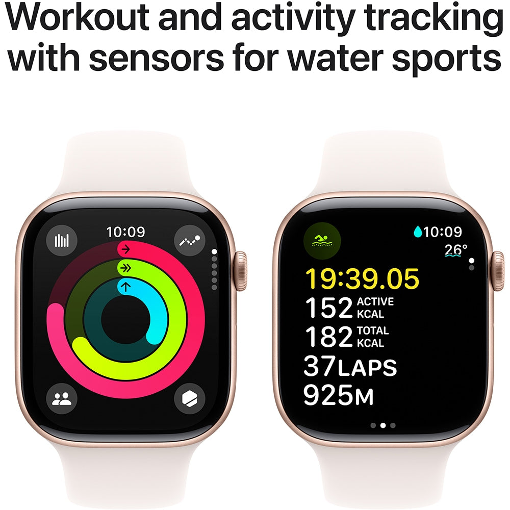 Apple Watch Series 10 GPS, Silver Aluminiumtok 46mm, Blue Cloud Sport Loop
