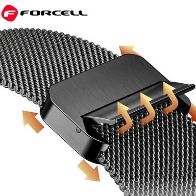 Forcell rozsdamentes acél szíj, Apple Watch 42 / 44 / 45 / 49 mm