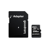 GOODRAM 256GB 100MB/s class 10 UHS I microSD memóriakártya SD adapterrel