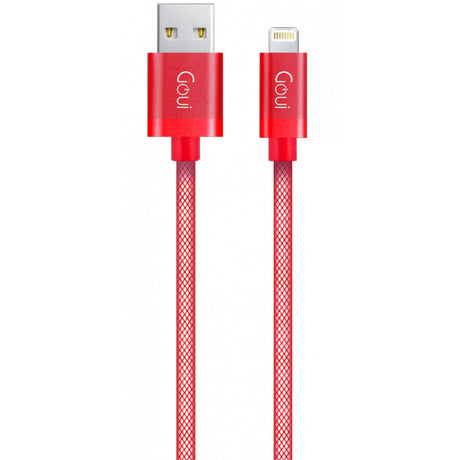 Cablu Date si Incarcare USB-A - Lightning Goui Metallic, 18W, 1m, Rosu G-LC8PIN-02