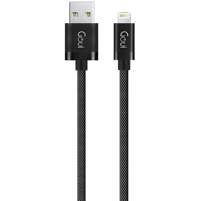 Cablu Date si Incarcare USB-A - Lightning Goui Metallic, 18W, 1m, Negru G-LC8PIN-02BK