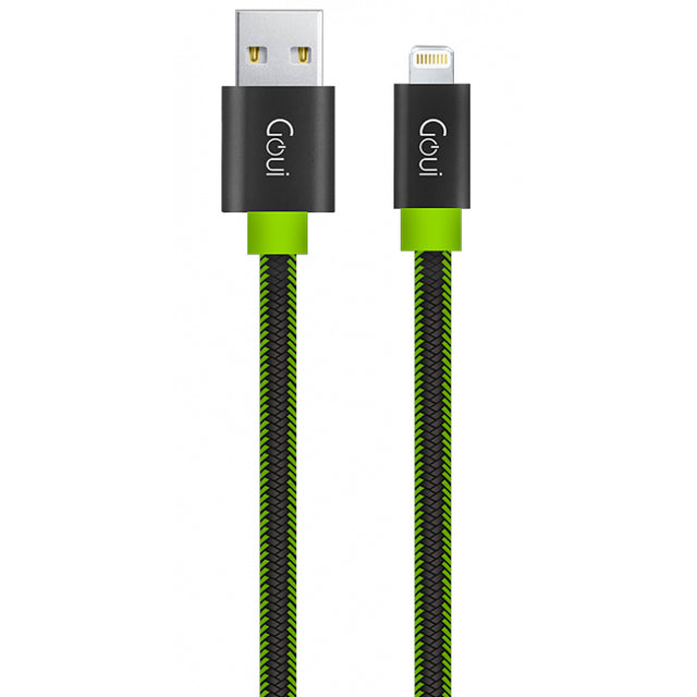 Cablu Date si Incarcare USB-A - Lightning Goui Fashion Flat, 18W, 1m, Verde G-LC8PINFBF-GK