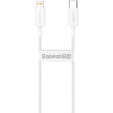 Cablu Date si Incarcare USB-C - Lightning Baseus Superior Series, 20W, 1m, Alb CATLYS-A02