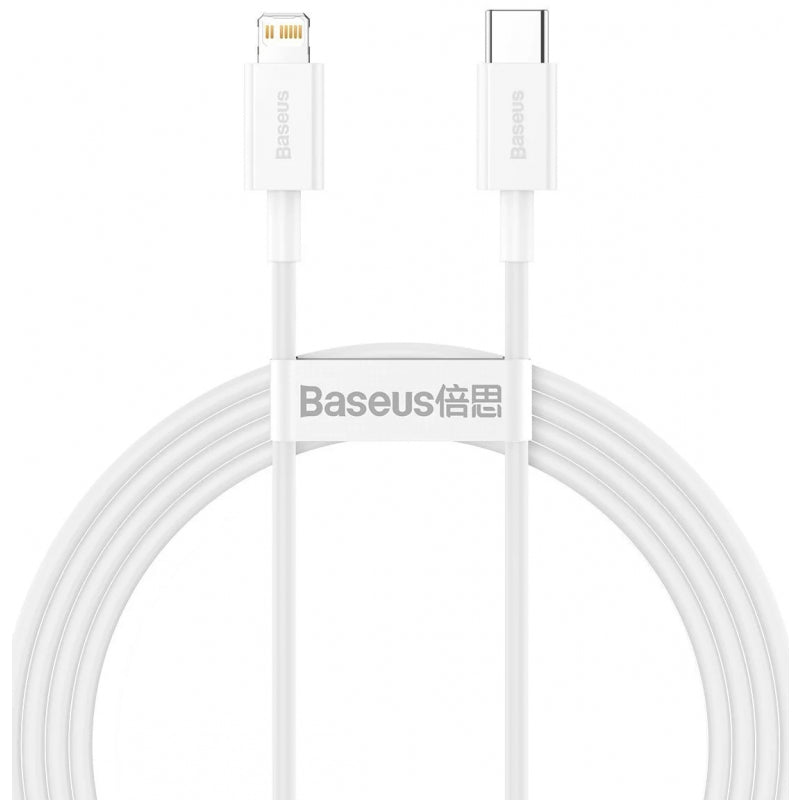 Cablu Date si Incarcare USB-C - Lightning Baseus Superior Series, 20W, 1.5m, Alb CATLYS-B02