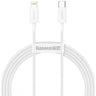 Cablu Date si Incarcare USB-C - Lightning Baseus Superior Series, 20W, 1.5m, Alb CATLYS-B02