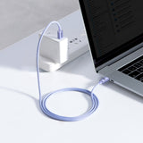 Cablu Date si Incarcare USB-C - USB-C Baseus Crystal Shine Series, 100W, 1.2m, Mov CAJY000605