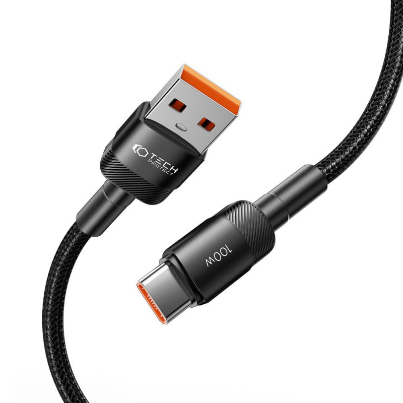 Cablu Date si Incarcare USB-A - USB-C Tech-Protect Ultraboost EVO, 100W, 3m