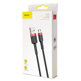 Cablu Date si Incarcare USB-A - microUSB Baseus Cafule, 18W, 3m, Rosu CAMKLF-H91