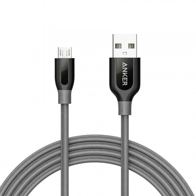 Cablu Date si Incarcare USB-A - microUSB Anker PowerLine+, 18W, 1.8m, Gri A8143HA1