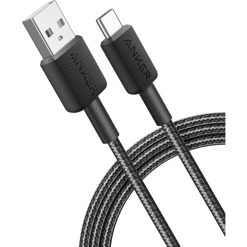 Cablu Date si Incarcare USB-A - USB-C Anker 322, 18W, 1.8m, Negru A81H6G11