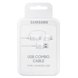 Cablu Date si Incarcare USB-A - USB-C / microUSB Samsung, 18W, 1.5m, Alb EP-DG930DWEGWW