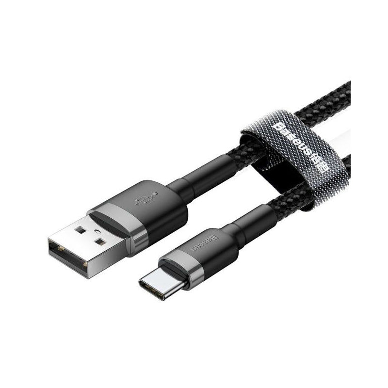 Cablu Date si Incarcare USB-A - USB-C Baseus Cafule, 18W, 2m, Gri CATKLF-CG1