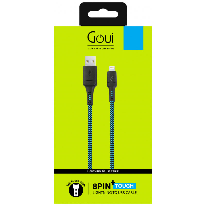 Cablu Date si Incarcare USB-A - Lightning Goui Tough, 18W, 1.5m, Albastru G-LC15-8PINB