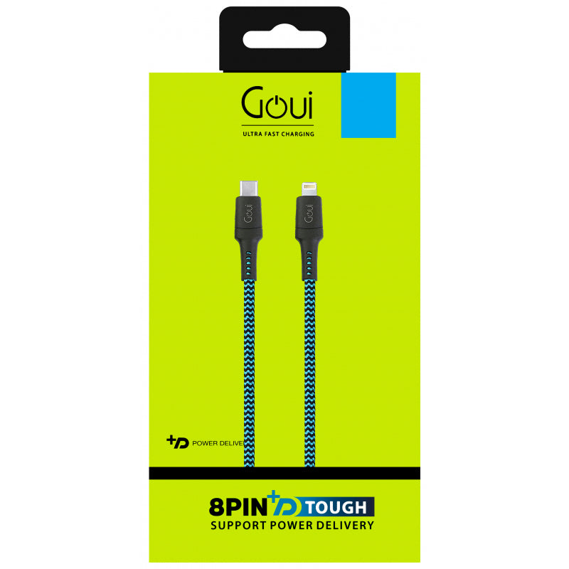 Cablu Date si Incarcare USB-C - Lightning Goui Tough, 18W, 1.5m, Albastru G-TOUGHC94-B