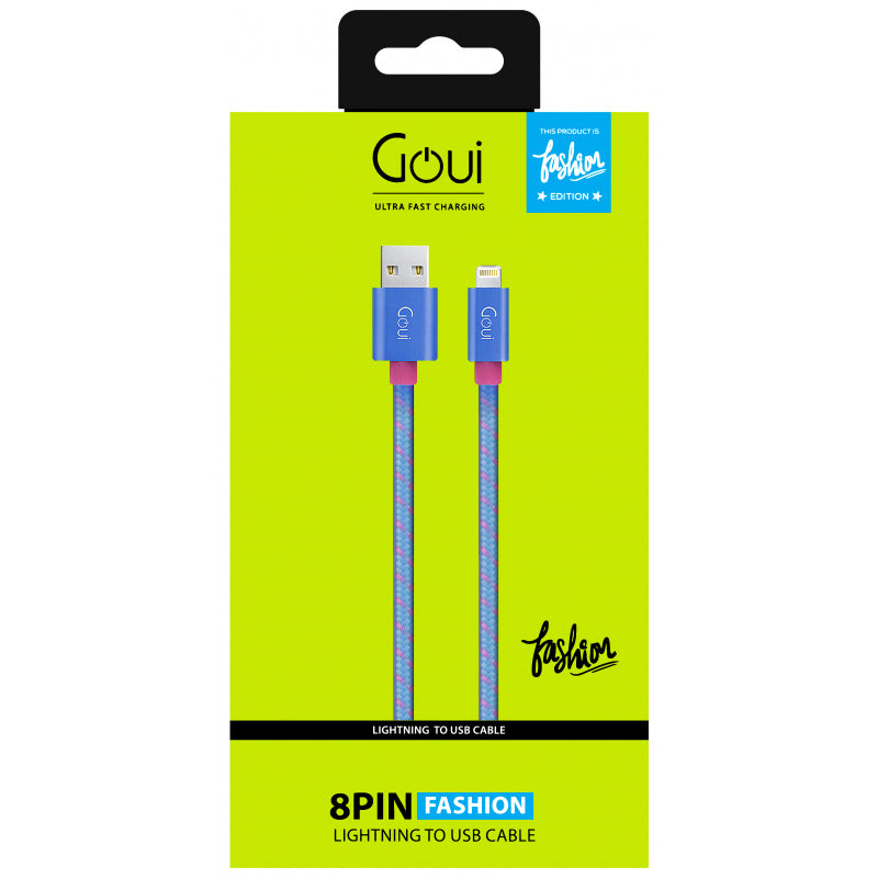 Cablu Date si Incarcare USB-A - Lightning Goui, 18W, 1m, Albastru G-8PINFASHIONB