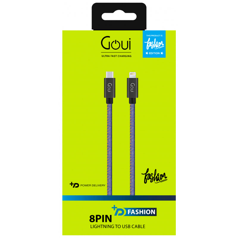 Cablu Date si Incarcare USB-C - Lightning Goui Fashion, 18W, 1m, Bleumarin G-FASHIONC94J