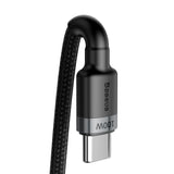 Cablu Date si Incarcare USB-C - USB-C Baseus Cafule, 100W, 2m, Gri CATKLF-ALG1