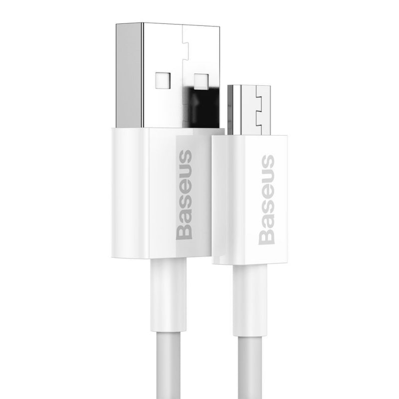 Cablu Date si Incarcare USB-A - microUSB Baseus Superior Series, 18W, 1m, Alb CAMYS-02