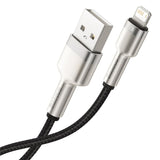 Cablu Date si Incarcare USB-A - Lightning Baseus Cafule Metal Series, 18W, 1m, Negru CALJK-A01