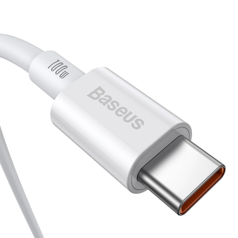 Cablu Date si Incarcare USB-C - USB-C Baseus Superior Series, 100W, 2m, Alb CATYS-C02