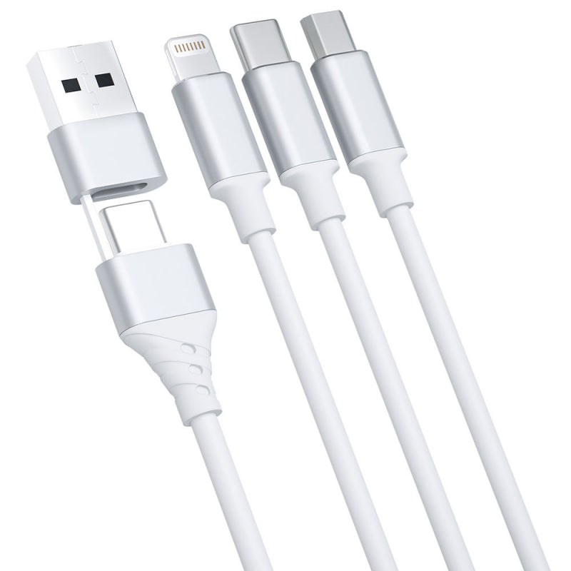 Cablu Incarcare USB-A / USB-C - Lightning / microUSB / USB-C 3MK Hyper, 12W, 1.5m