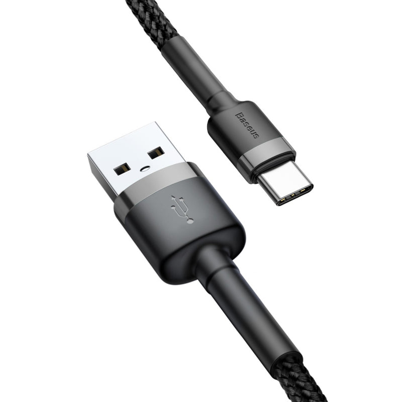 Cablu Date si Incarcare USB-A - USB-C Baseus Cafule, 18W, 1m, Gri CATKLF-BG1