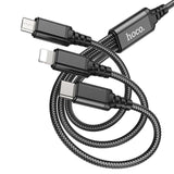 Cablu Date si Incarcare USB-A - Lightning / microUSB / USB-C HOCO X76, 18W, 1m