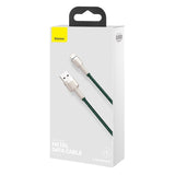 Cablu Date si Incarcare USB-A - Lightning Baseus Cafule Metal Series, 18W, 1m, Verde CALJK-A06