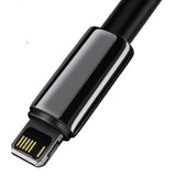 Cablu Date si Incarcare USB-A - Lightning Baseus Tungsten Gold, 20W, 1m, Negru CALWJ-01