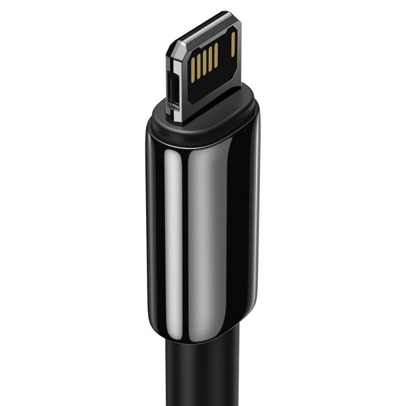 Cablu Date si Incarcare USB-A - Lightning Baseus Tungsten Gold, 20W, 1m, Negru CALWJ-01