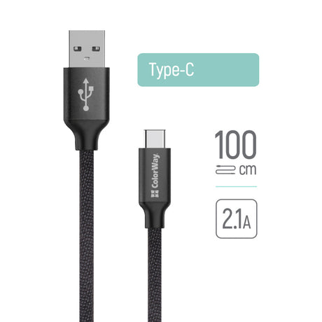Cablu Date si Incarcare USB-A - USB-C ColorWay CW-CBUC003, 18W, 1m