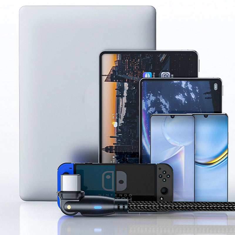 Cablu Date si Incarcare USB-C - USB-C 3MK Hyper N Angled, 60W, 2m